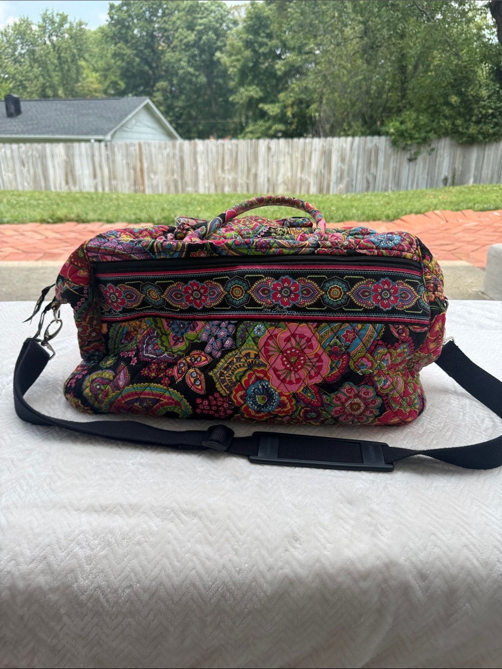 Vera Bradley Quilted Floral Travel Duffel Bag - Pink Multicolor